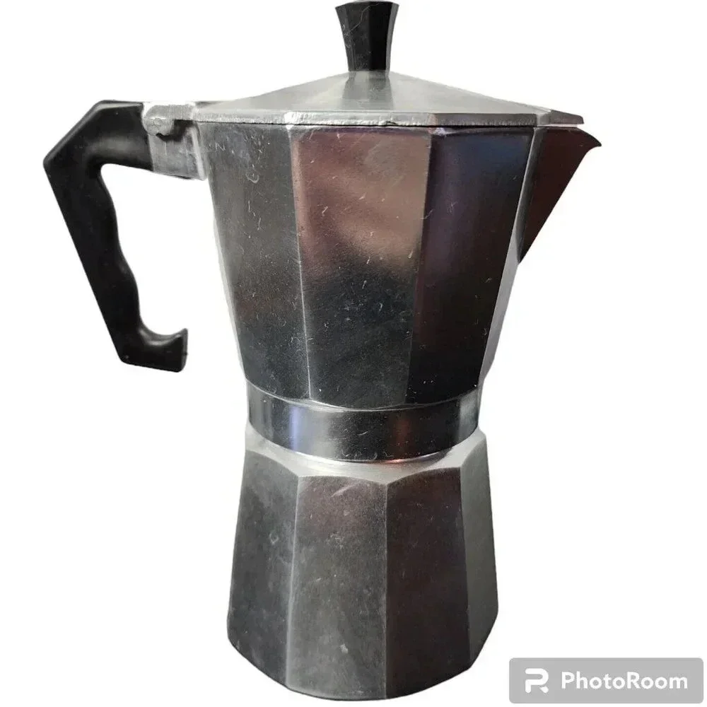 Vintage Classic Aluminum Stovetop Espresso Coffee Maker with all parts 6.5-8